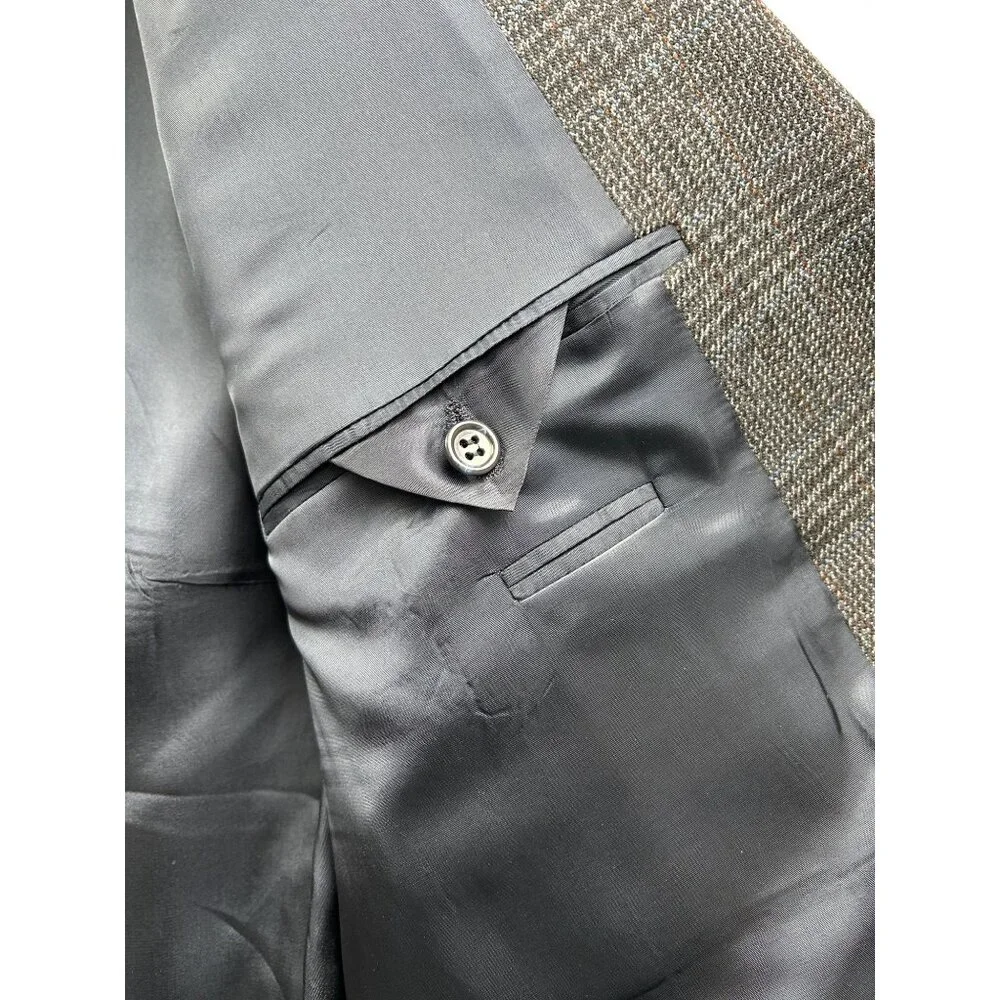 Joseph & Feiss Blazer Mens 44 100%‎ Lambswool Blazer Gray Glen Plaid Sport Coat